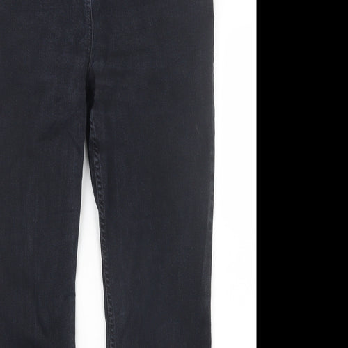 Per Una Womens Black  Denim Straight Jeans Size 14 L29 in