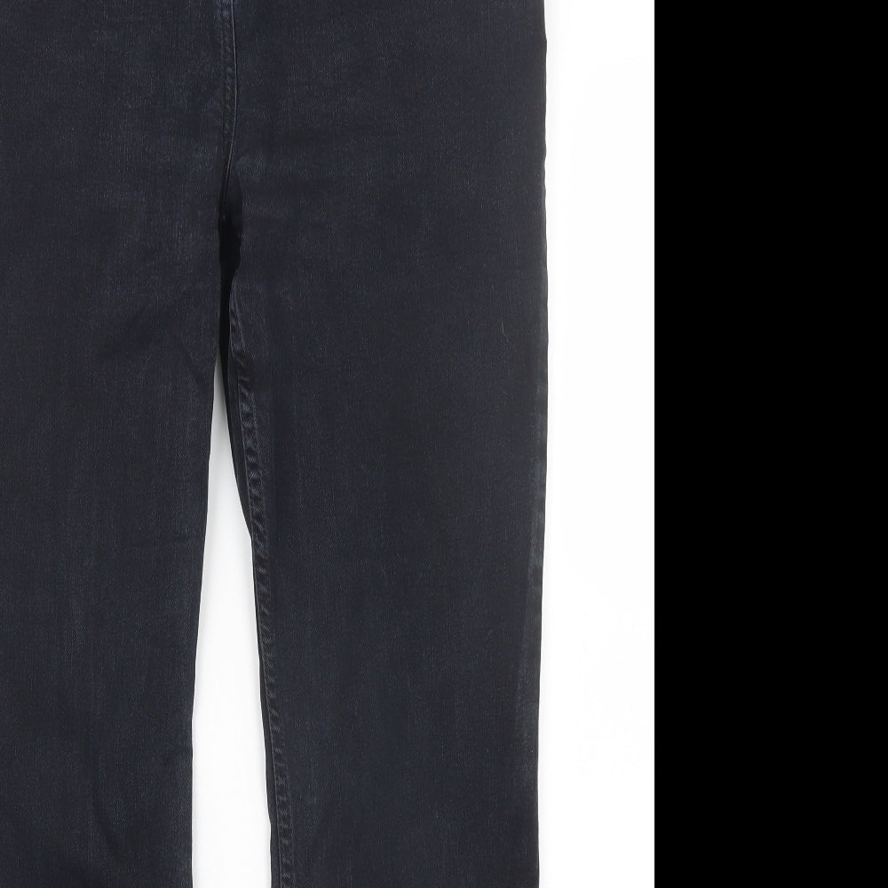 Per Una Womens Black  Denim Straight Jeans Size 14 L29 in