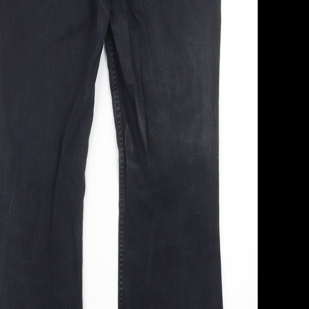 Per Una Womens Black  Denim Straight Jeans Size 14 L29 in