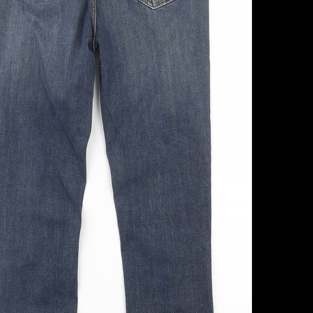 River Island Womens Blue  Denim Straight Jeans Size 12 L25.5 in