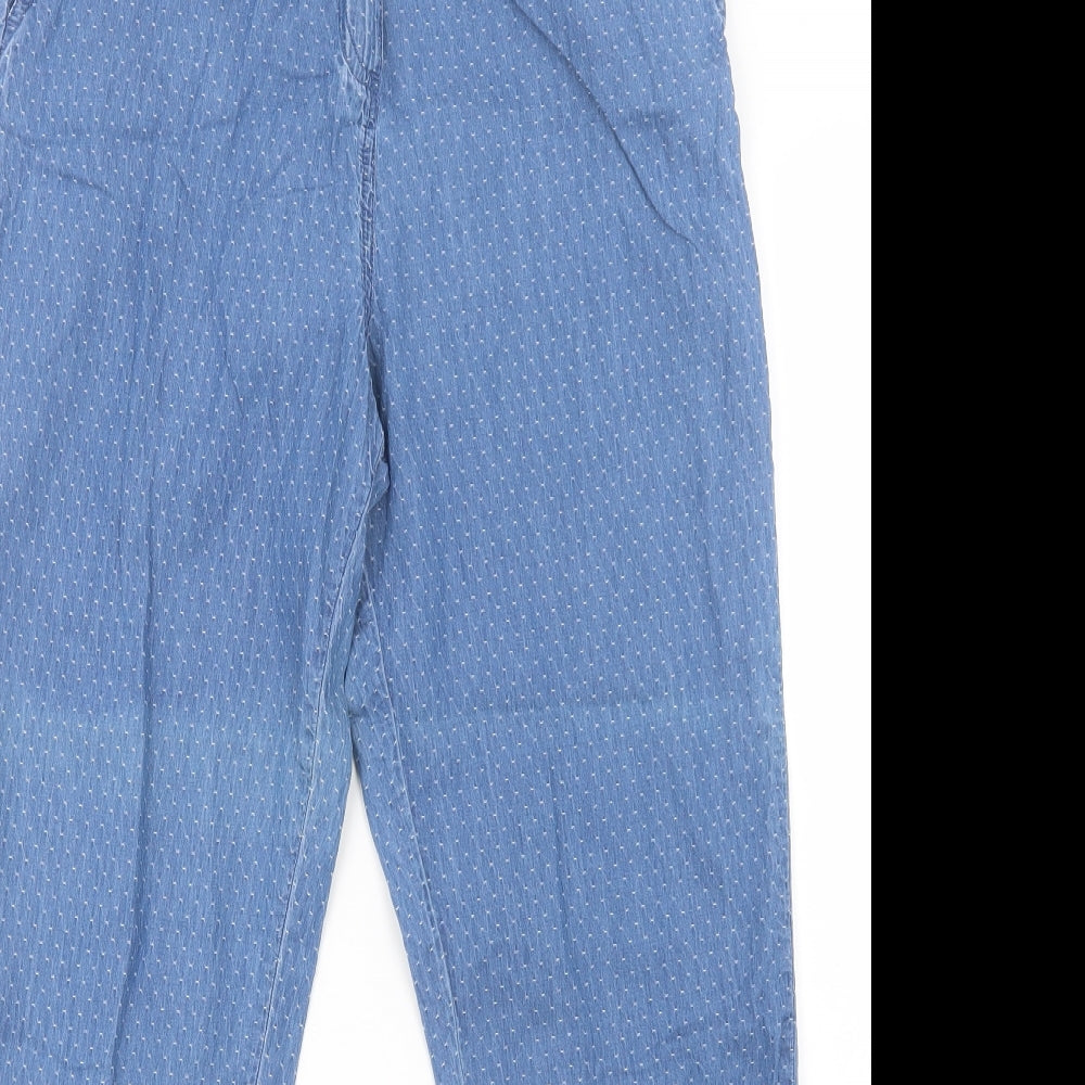 NEXT Womens Blue Polka Dot  Trousers  Size 10 L27 in