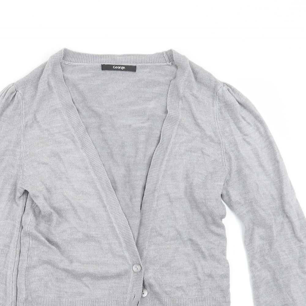 George Womens Grey  Knit Cardigan Jumper Size 10
