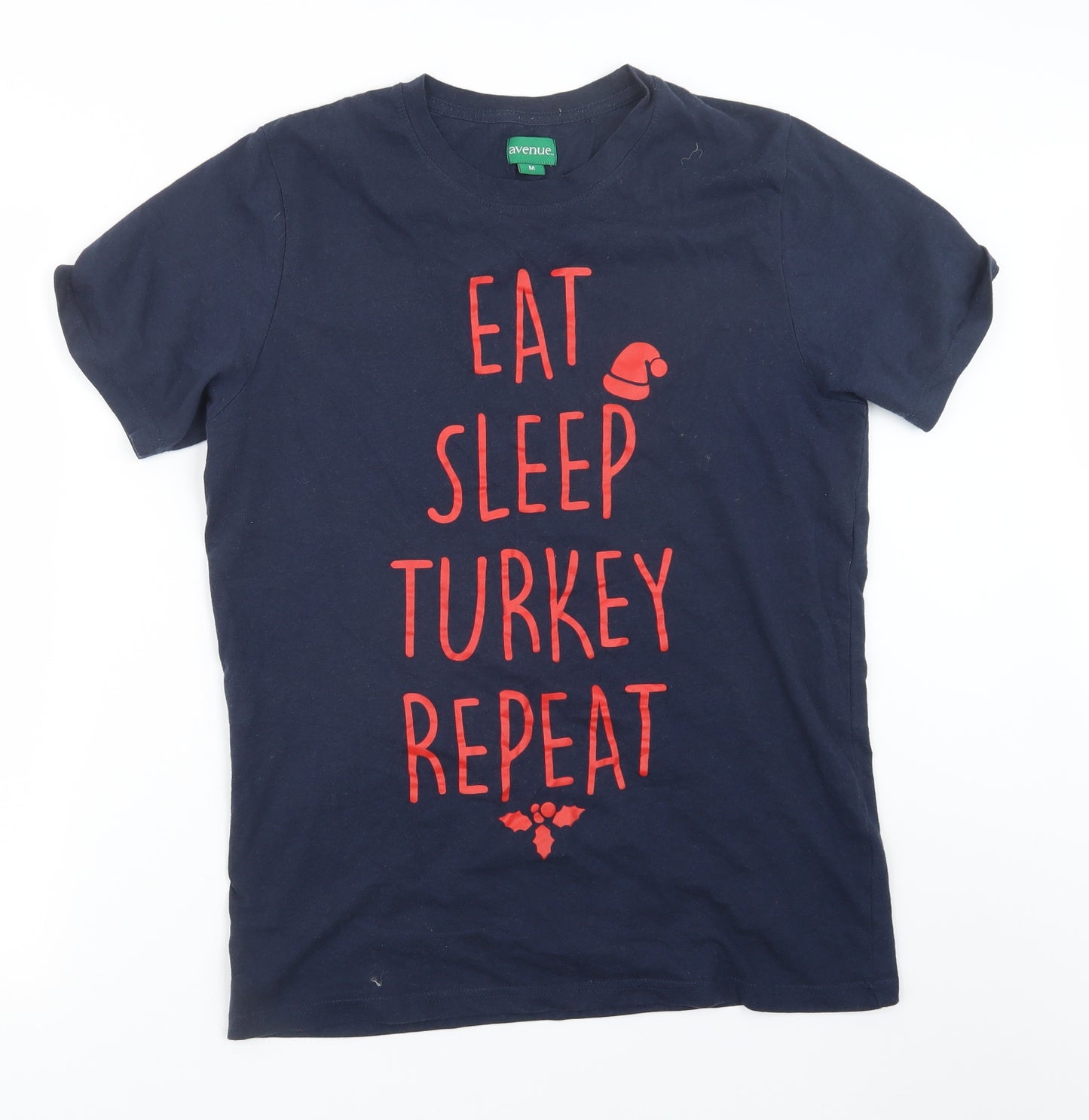 Avenue Mens Blue    T-Shirt Size M  - Christmas