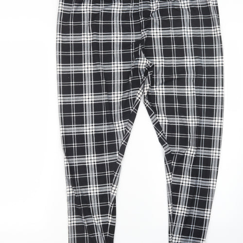Primark Womens Black Check  Capri Leggings Size 10 L26.5 in