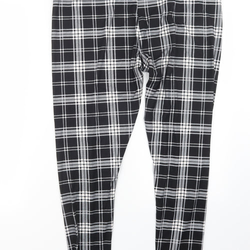 Primark Womens Black Check  Capri Leggings Size 10 L26.5 in