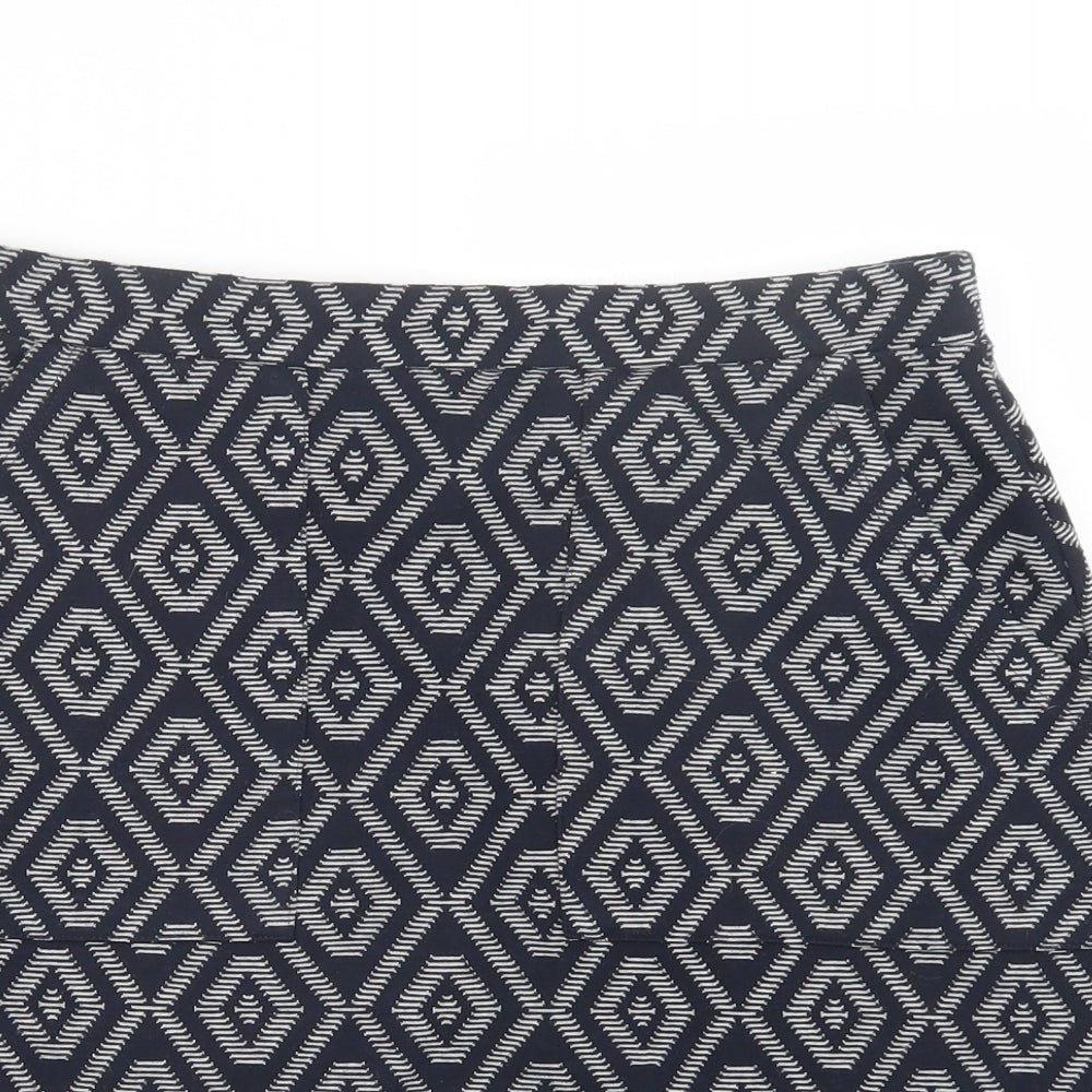 NEXT Womens Blue Geometric  Straight & Pencil Skirt Size 14