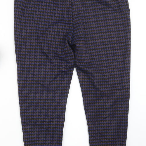 Marks and Spencer Womens Blue Houndstooth  Trousers  Size 16 L25.5 in