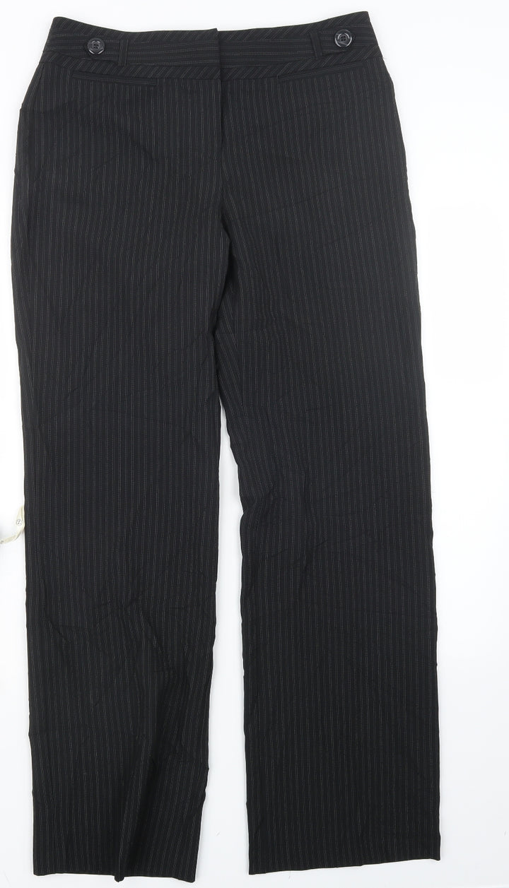 Atmosphere Womens Black Striped  Trousers  Size 12 L31.5 in