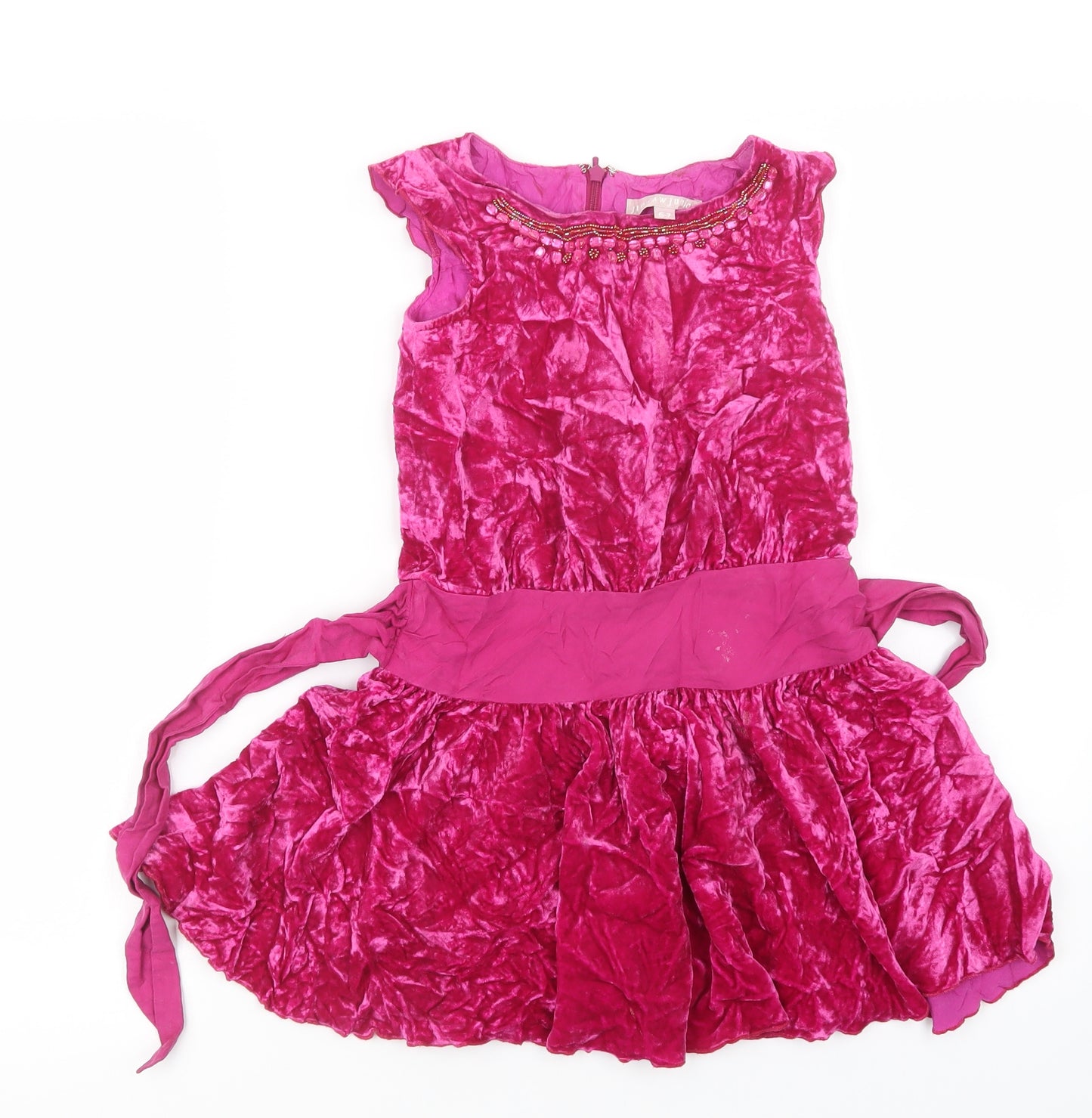 Jigsaw Girls Pink  Velvet A-Line  Size 6-7 Years