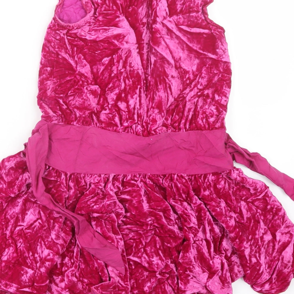 Jigsaw Girls Pink  Velvet A-Line  Size 6-7 Years