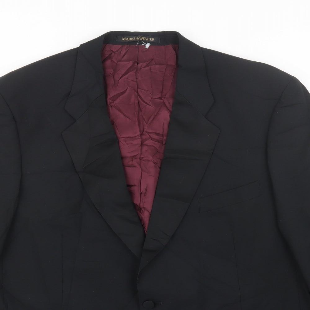 Marks and Spencer Mens Black   Jacket Suit Jacket Size 44