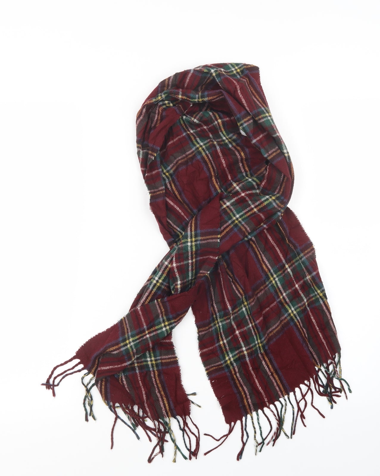 Preworn Womens Red Check Knit  Scarf