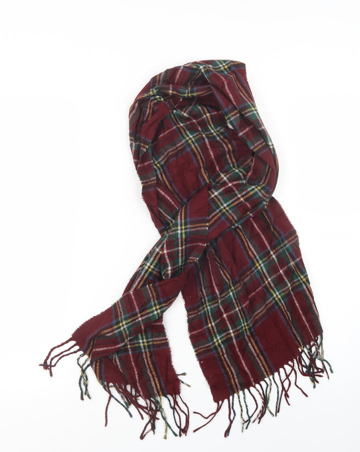 Preworn Womens Red Check Knit  Scarf