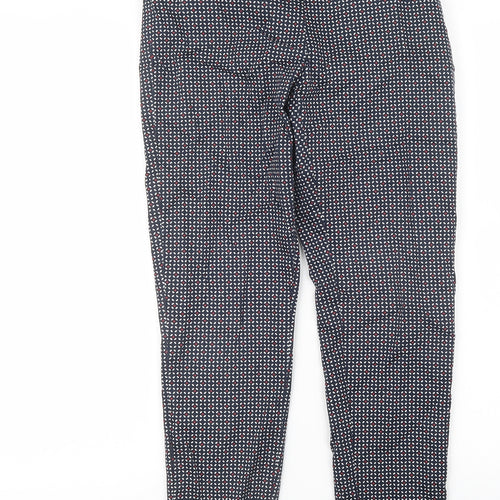 H&M Womens Blue Geometric  Trousers  Size 6 L27 in