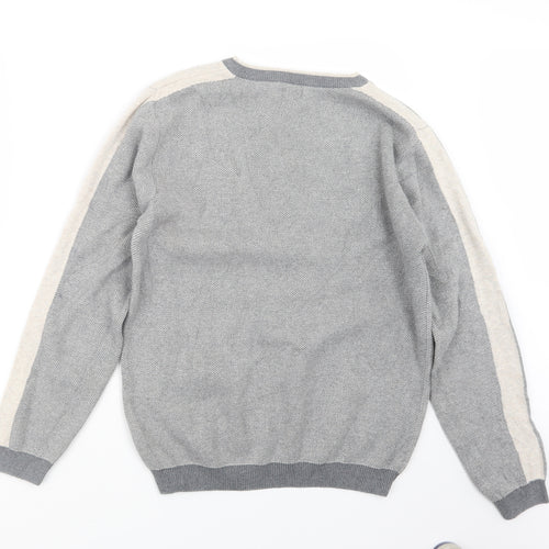Matalan Mens Grey  Knit Pullover Jumper Size M
