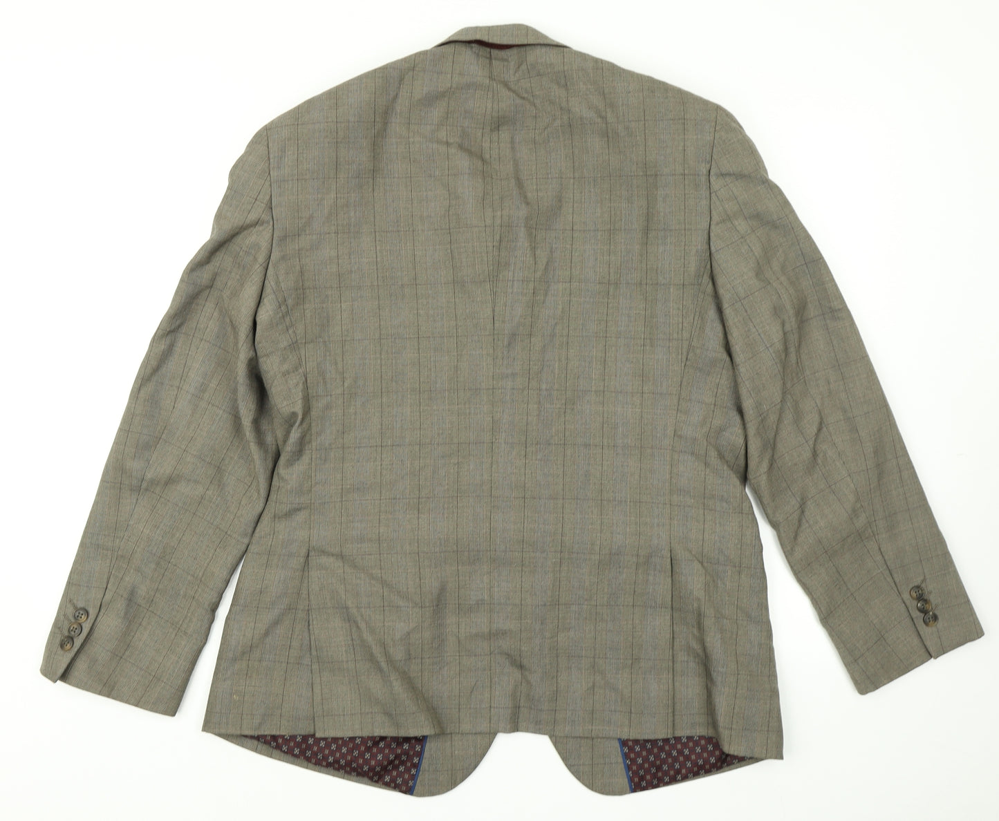 Greenwoods Mens Brown Plaid  Jacket Blazer Size 42