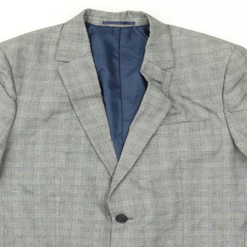Jasper Conran Mens Grey Plaid  Jacket Blazer Size 40