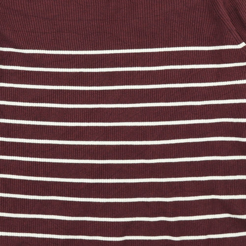 M&S Collection Womens Purple Striped Knit Pullover Jumper Size 16