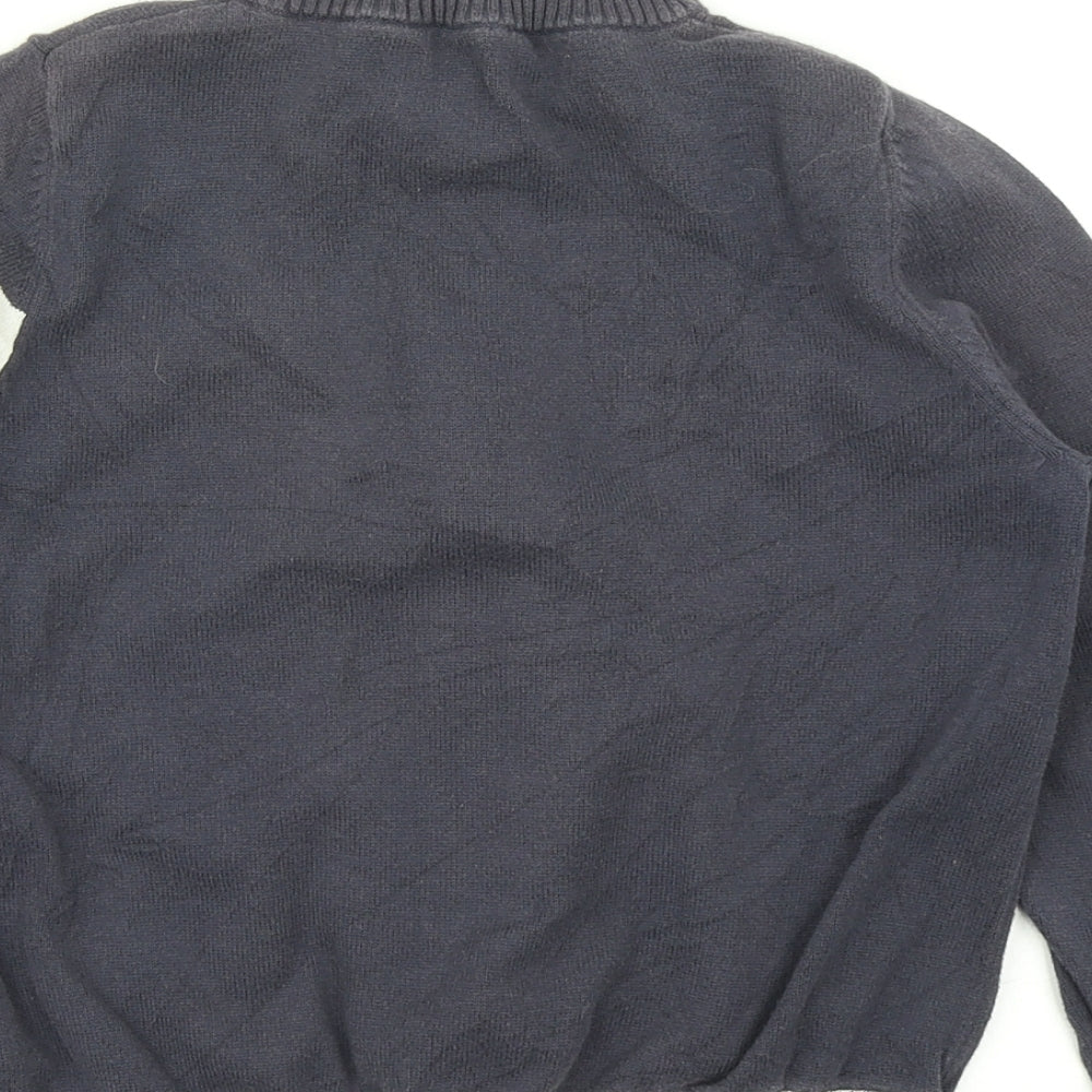 United Colors of Benetton Boys Blue Colourblock Knit Jacket  Size 6 Years