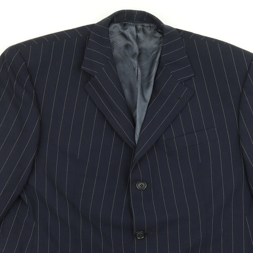 Carl Gross Mens Black Striped  Jacket Blazer Size 38