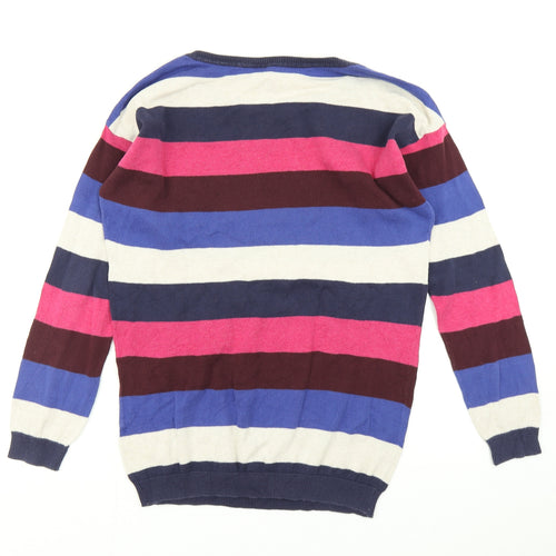 Divided Womens Purple Striped Knit Pullover Jumper Size XS