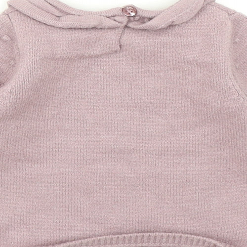 George Girls Pink Polka Dot Knit Pullover Jumper Size 3-6 Months
