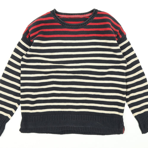 M&S Womens Blue Striped Knit Pullover Jumper Size 10