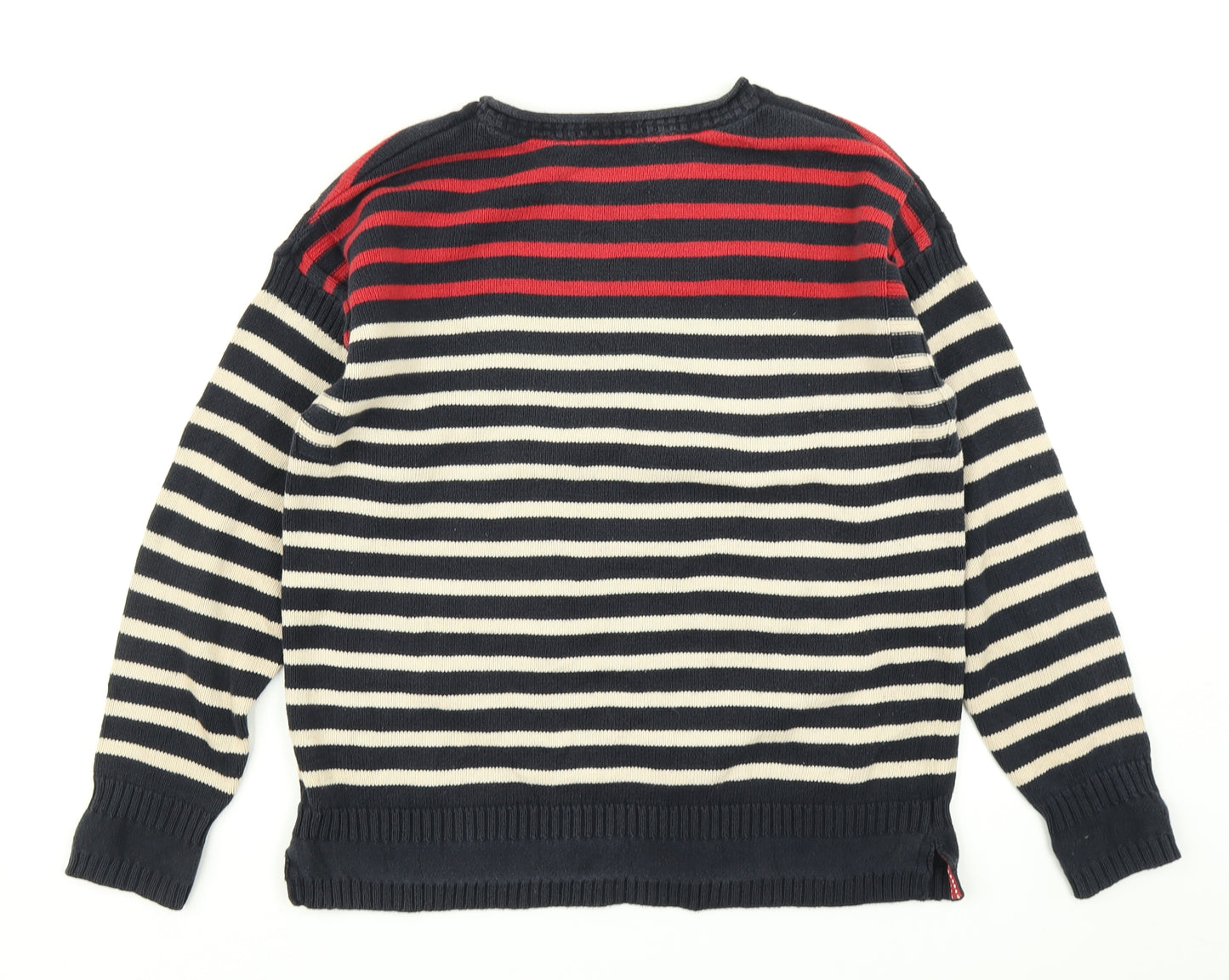 M&S Womens Blue Striped Knit Pullover Jumper Size 10