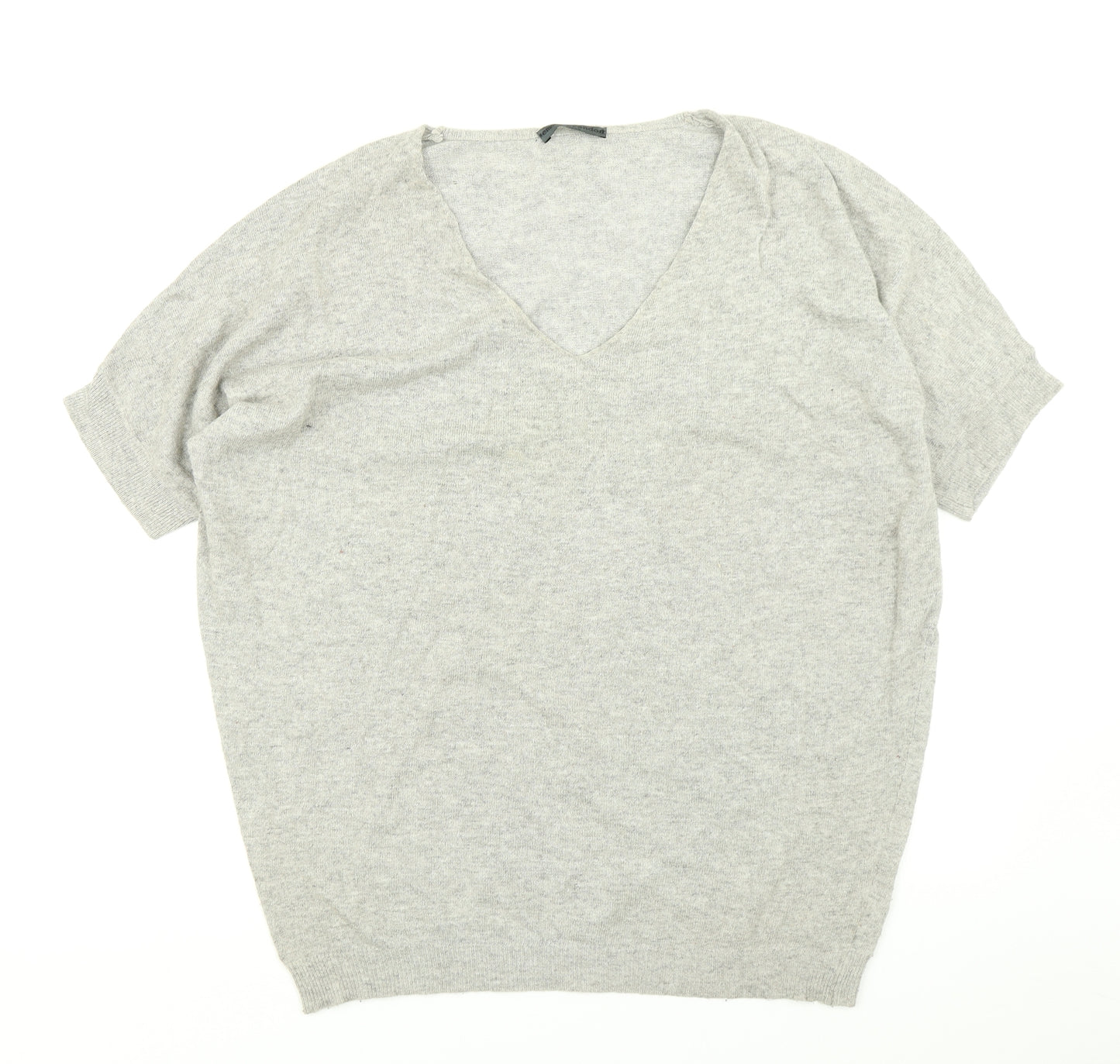 Emma Brendon Womens Grey  Knit Basic T-Shirt Size M