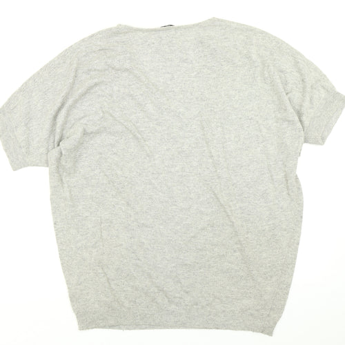 Emma Brendon Womens Grey  Knit Basic T-Shirt Size M