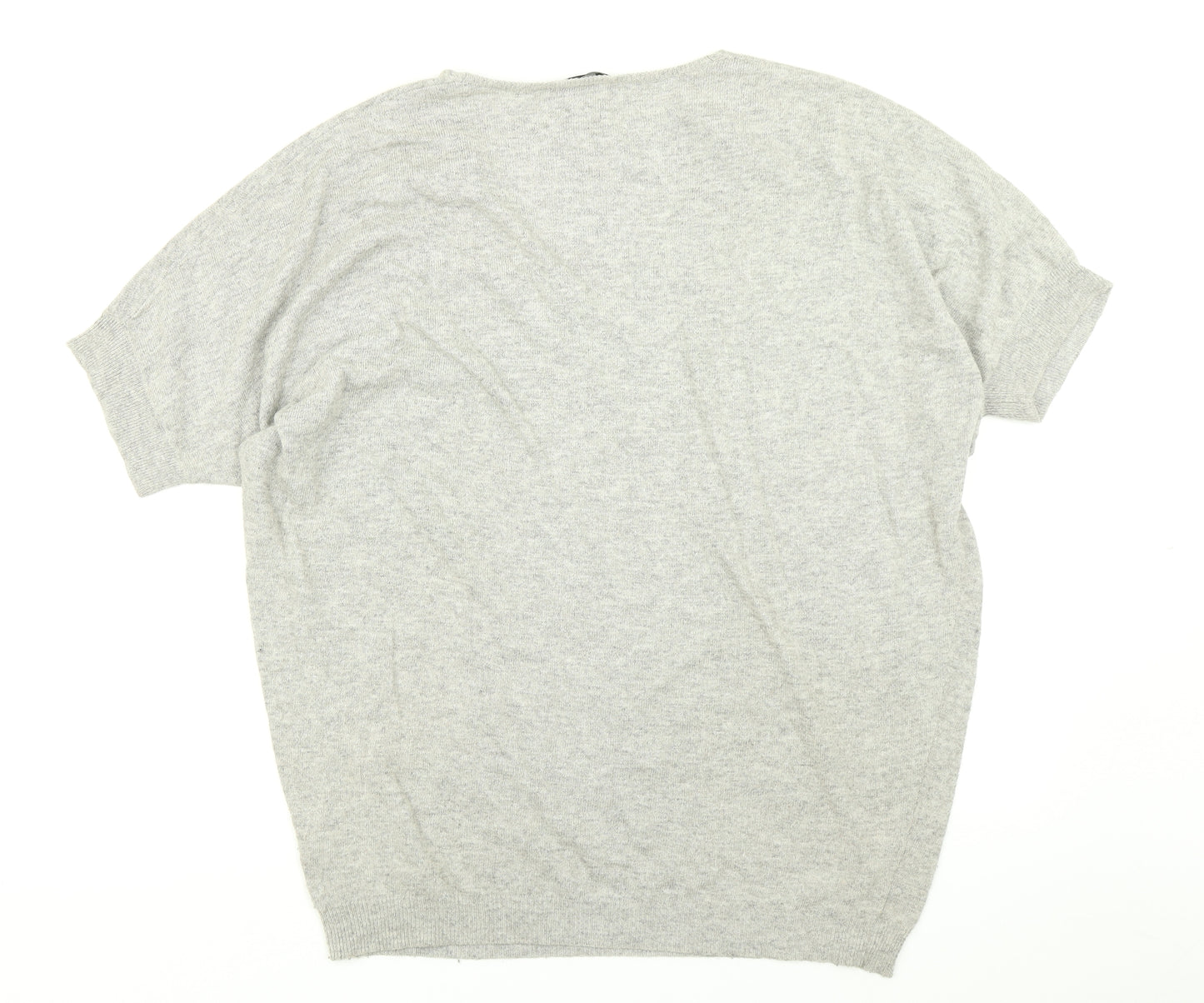 Emma Brendon Womens Grey  Knit Basic T-Shirt Size M