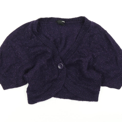 H&M Womens Purple  Knit Cardigan Jumper Size L
