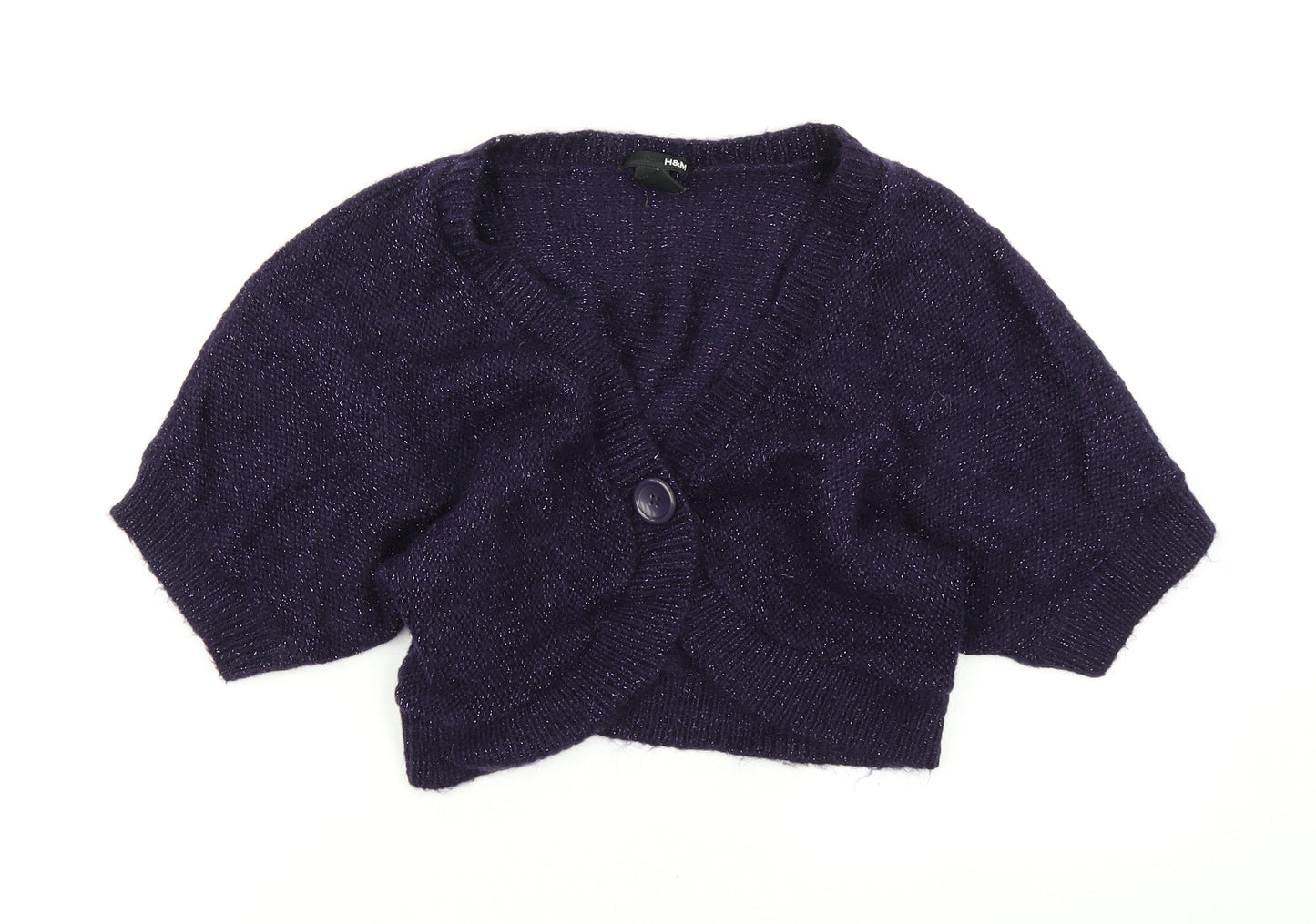 H&M Womens Purple  Knit Cardigan Jumper Size L
