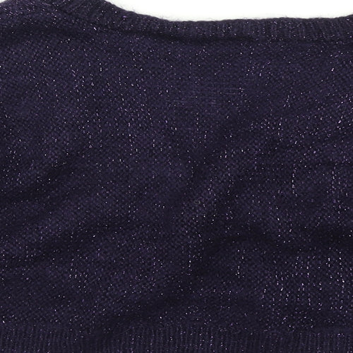 H&M Womens Purple  Knit Cardigan Jumper Size L