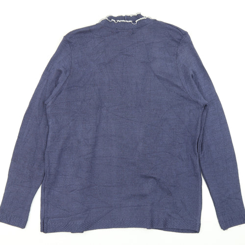 ME Womens Blue  Knit Cardigan Jumper Size M