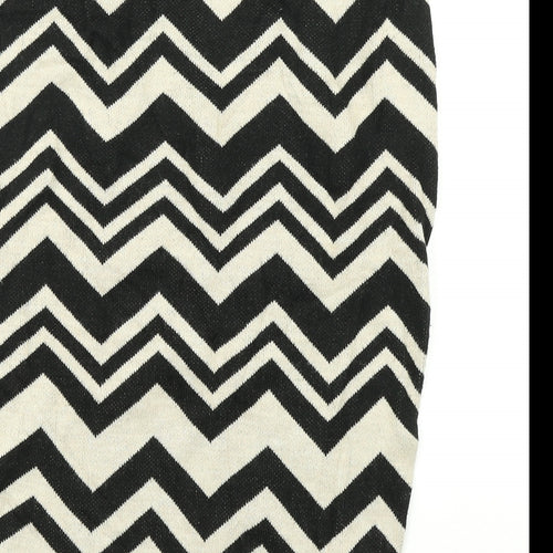 M&S Womens Black Striped Knit Straight & Pencil Skirt Size 30 in