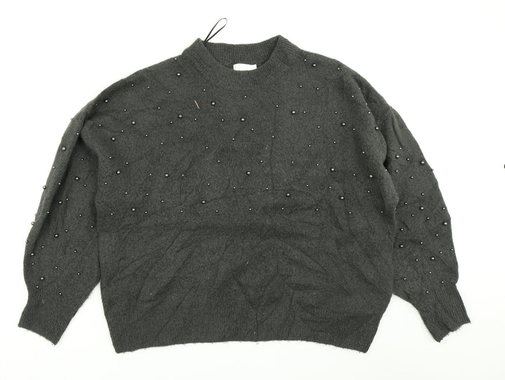 H&M Womens Grey  Knit Pullover Jumper Size M