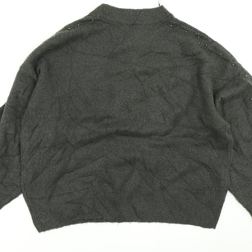 H&M Womens Grey  Knit Pullover Jumper Size M