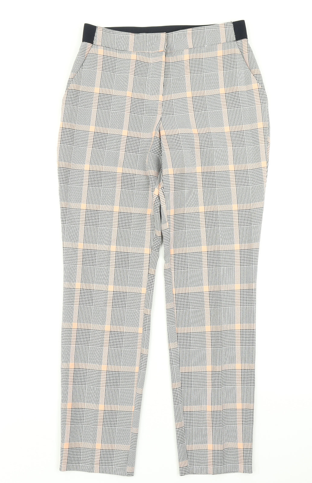 Prmark Womens Blue Plaid  Dress Pants Trousers Size 6 L26 in