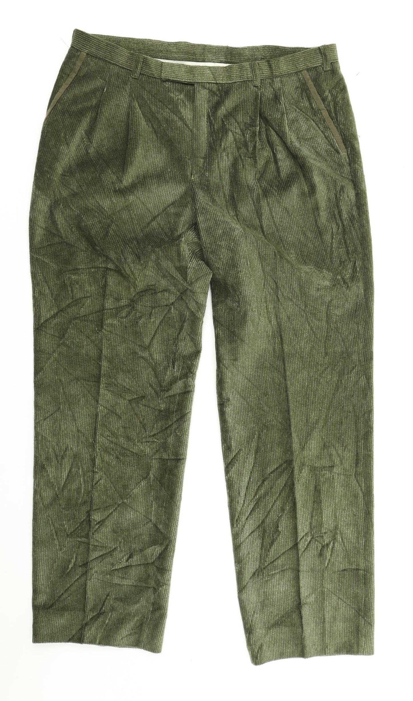Lapidus Mens Green  Corduroy Dress Pants Trousers Size 38 in L30 in