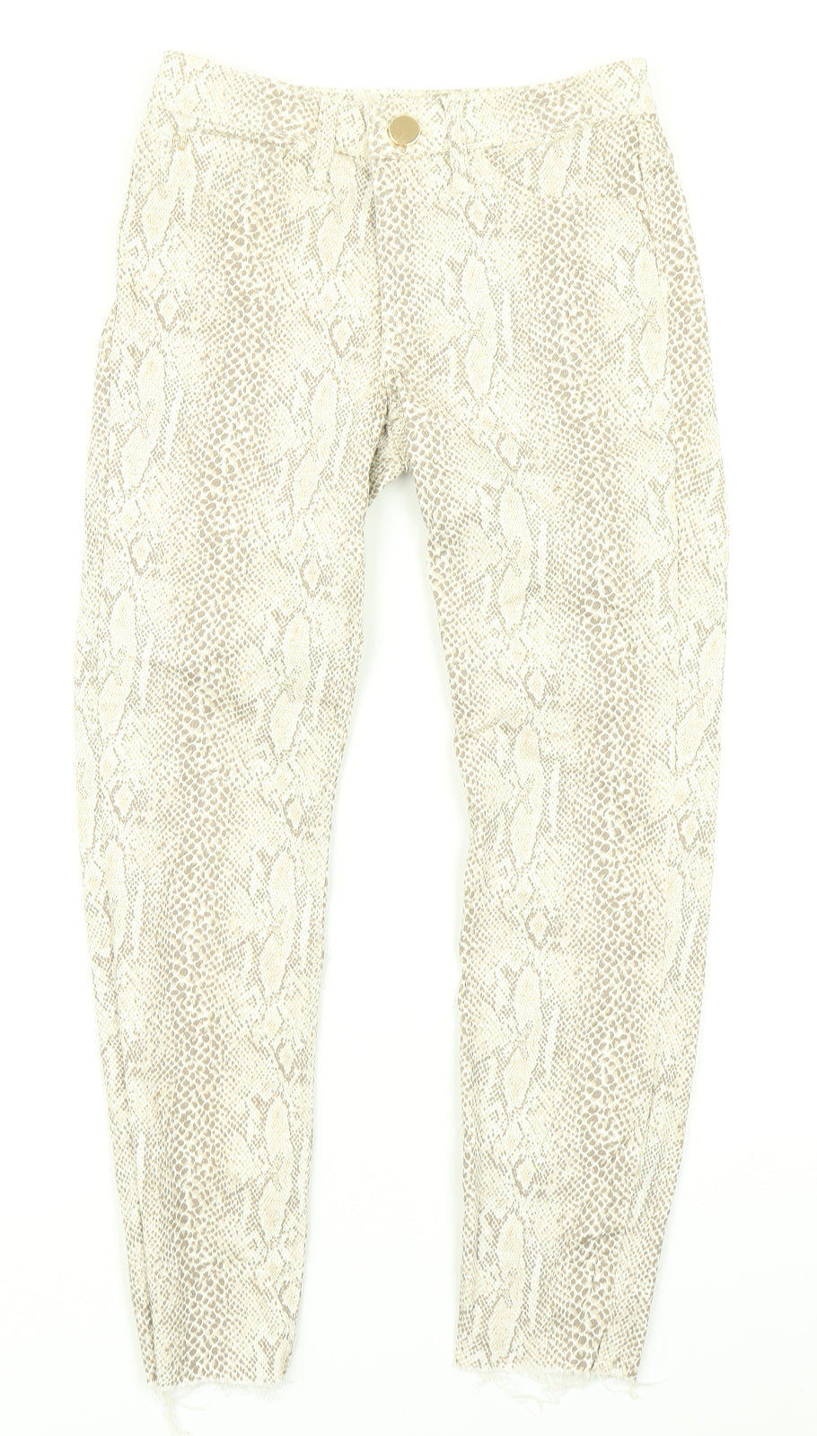 River Island Womens Brown Animal Print Denim Skinny Jeans Size 6 L22 in