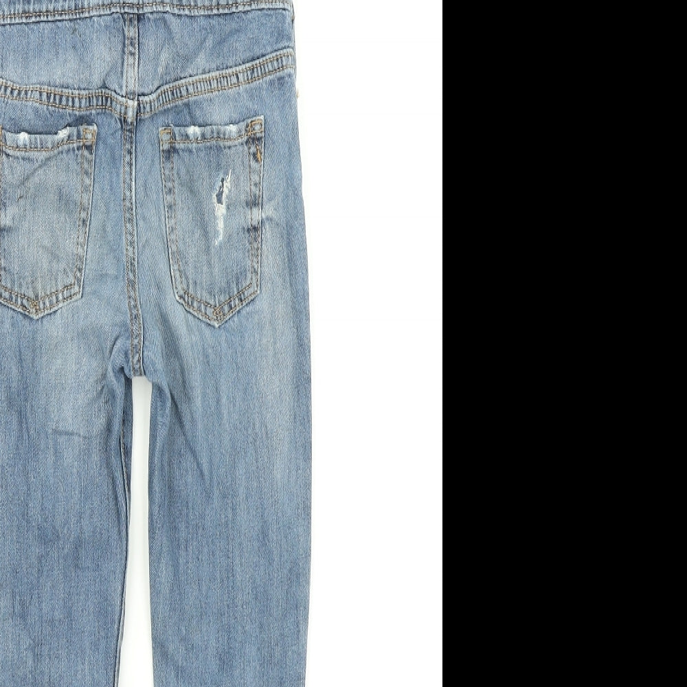 Gap Girls Blue  Denim Dungaree One-Piece Size 6-7 Years  - Distressed