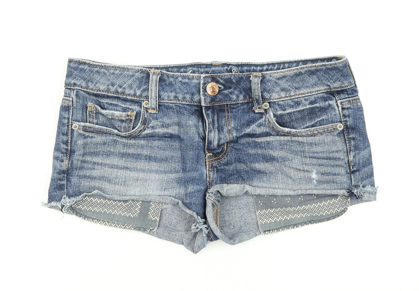 American Eagle Womens Blue  Denim Hot Pants Shorts Size 4