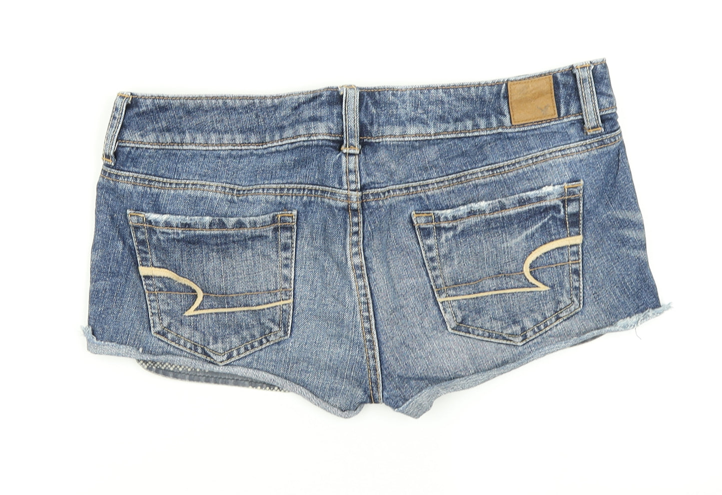 American Eagle Womens Blue  Denim Hot Pants Shorts Size 4