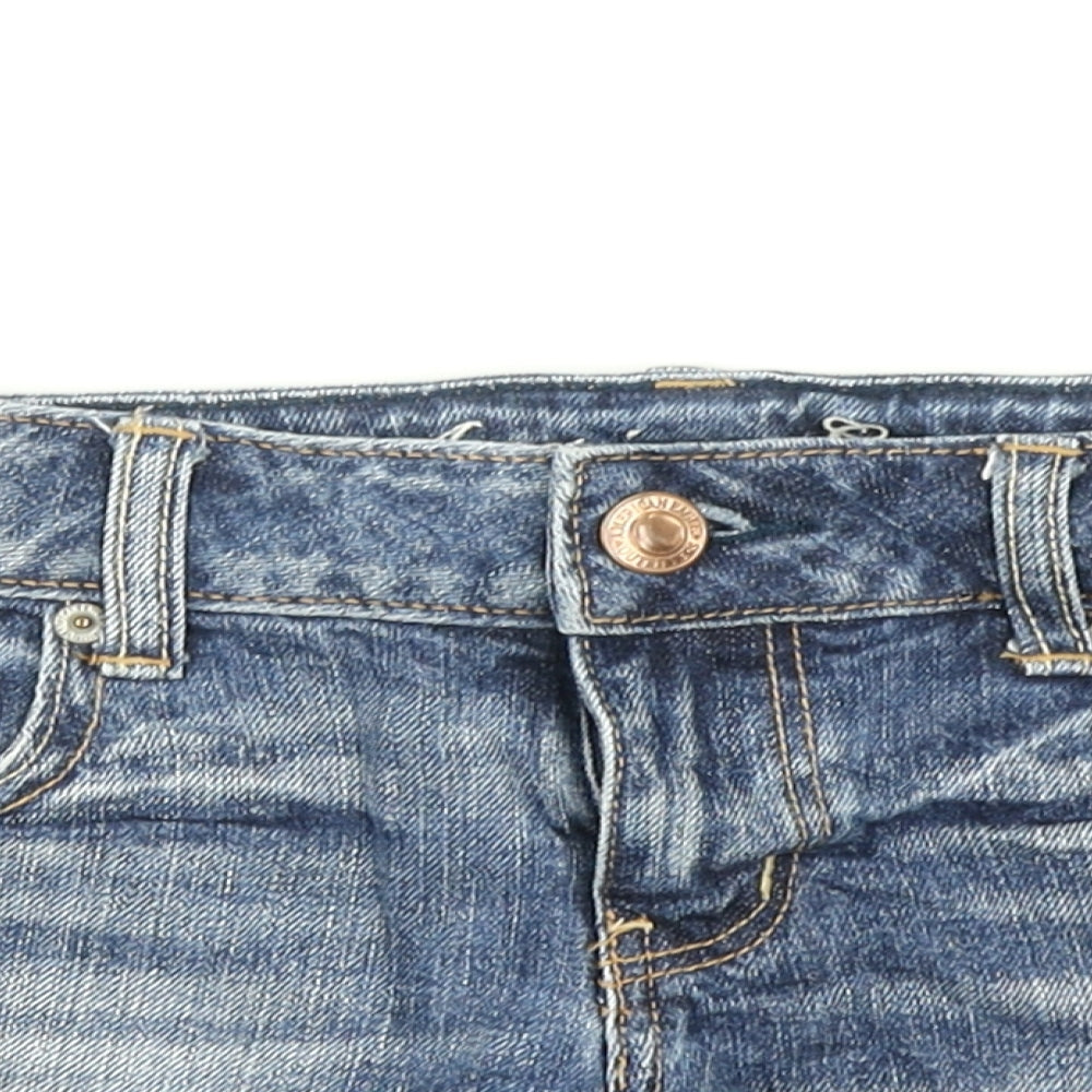 American Eagle Womens Blue  Denim Hot Pants Shorts Size 4