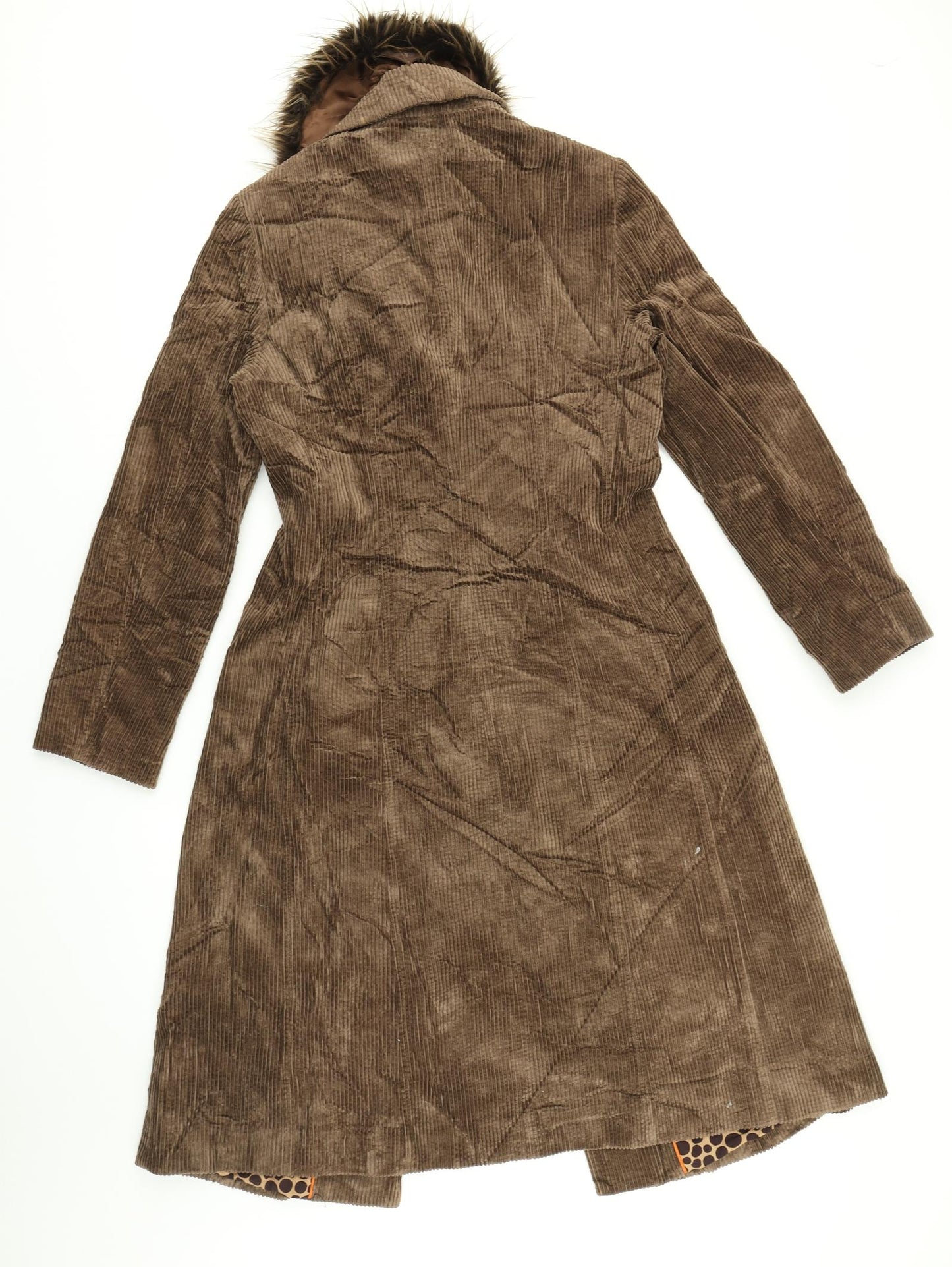 Per Una Womens Brown  Corduroy Overcoat Coat Size 10