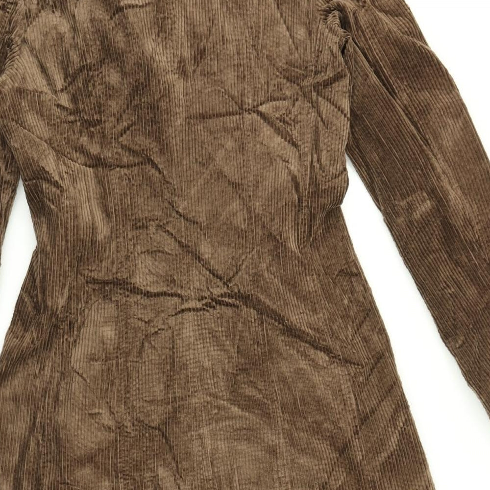 Per Una Womens Brown  Corduroy Overcoat Coat Size 10