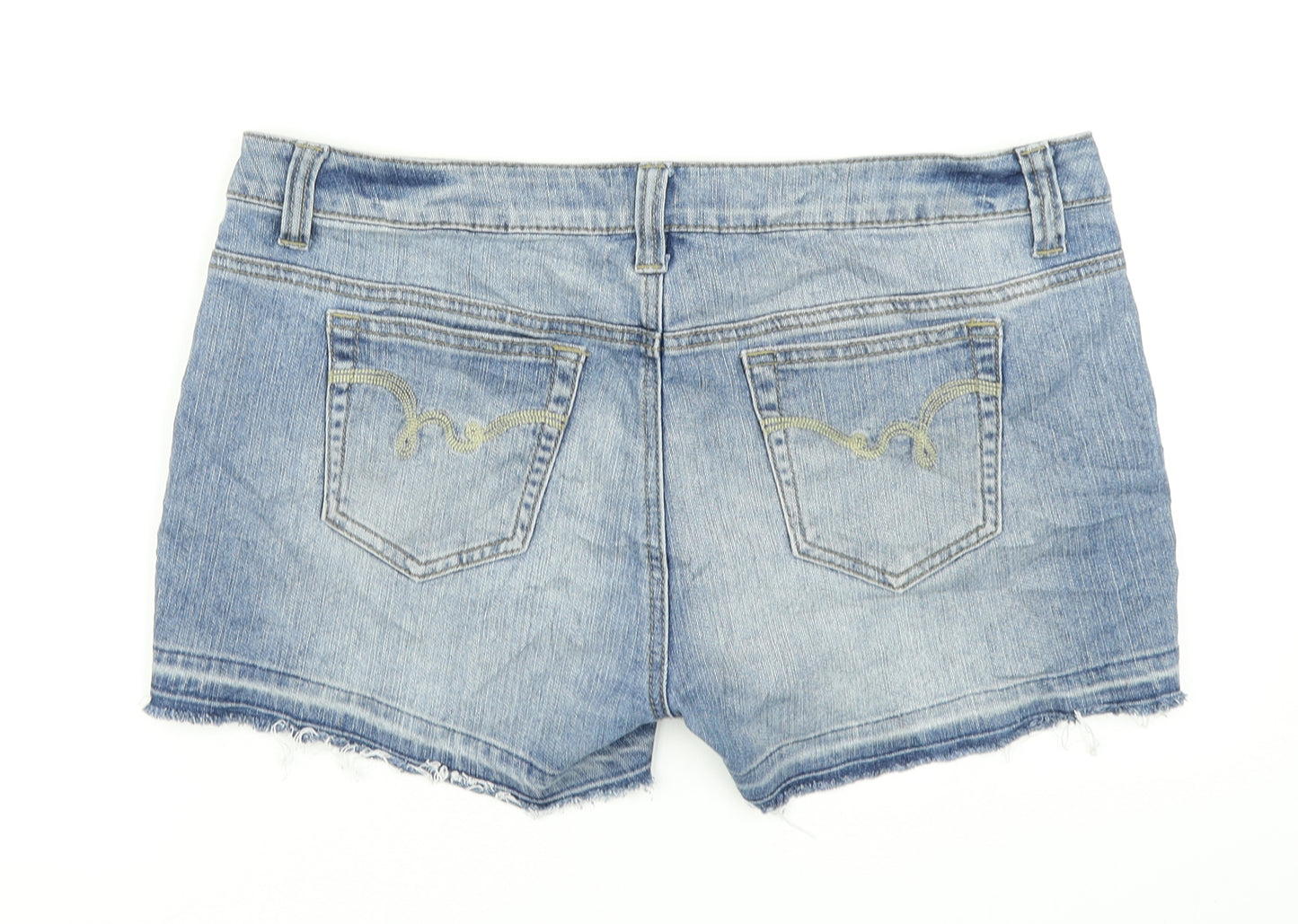 George Womens Blue  Denim Hot Pants Shorts Size 14