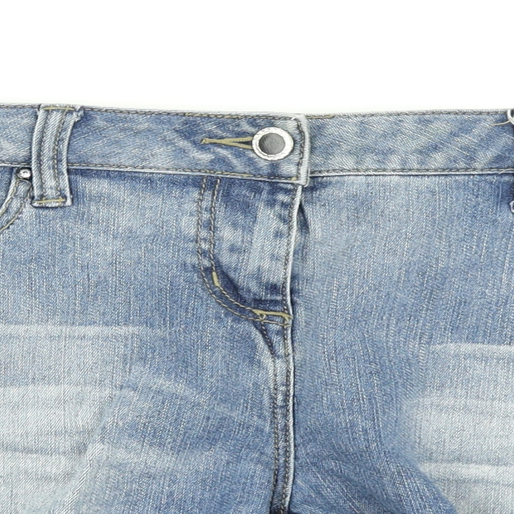 George Womens Blue  Denim Hot Pants Shorts Size 14
