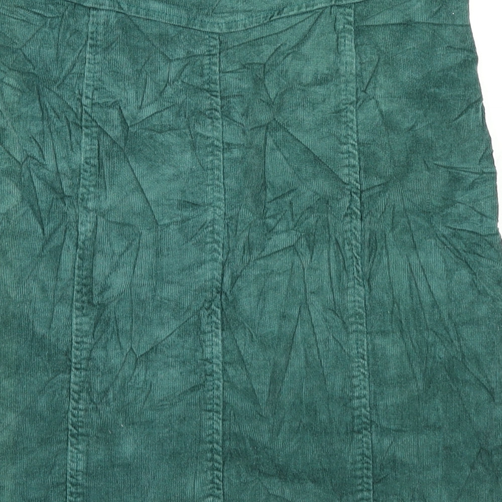 Denim Co Womens Green  Corduroy A-Line Skirt Size 8